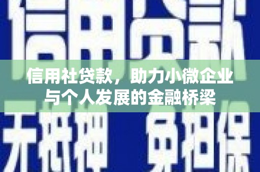 乌苏信用社贷款，助力小微企业与个人发展的金融桥梁