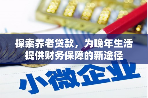 乌苏探索养老贷款，为晚年生活提供财务保障的新途径