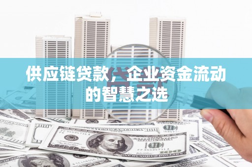 乌苏供应链贷款，企业资金流动的智慧之选