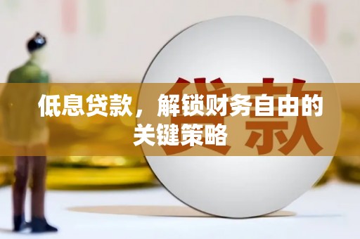 乌苏低息贷款，解锁财务自由的关键策略