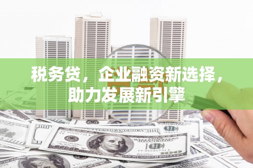 乌苏税务贷，企业融资新选择，助力发展新引擎