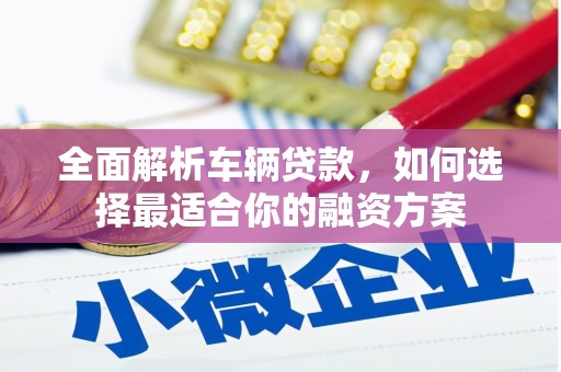 乌苏全面解析车辆贷款，如何选择最适合你的融资方案