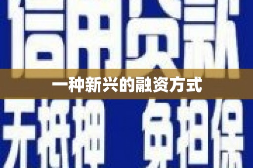乌苏一种新兴的融资方式