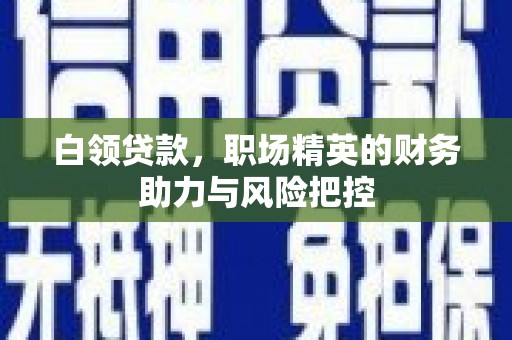 乌苏白领贷款，职场精英的财务助力与风险把控